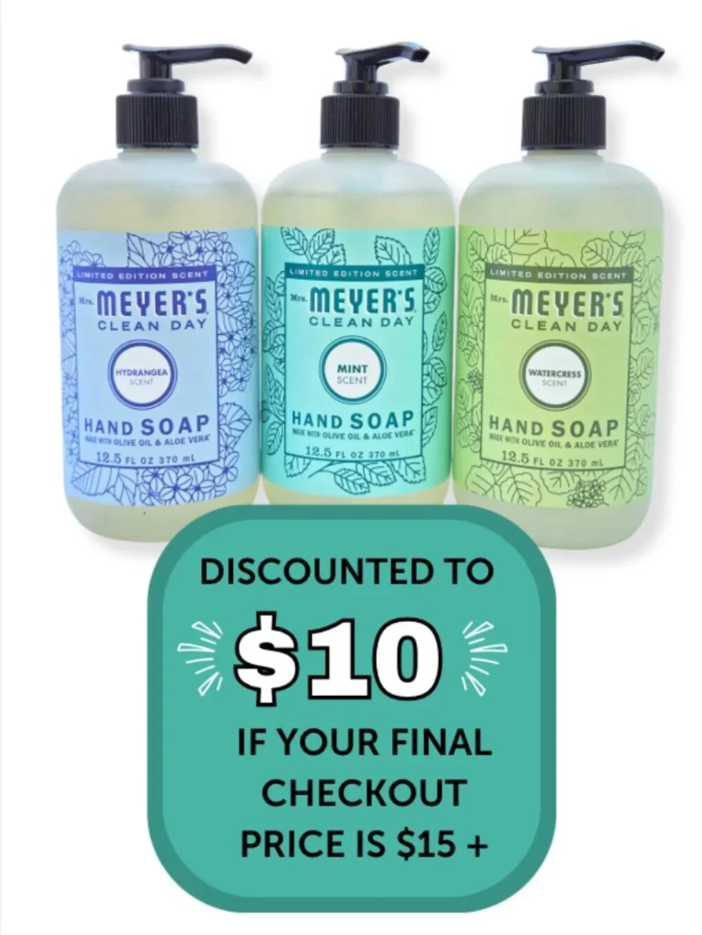 $10 When Bundled with $5+ Mrs. Meyer's Limited Edition Spring Hand Soap Set